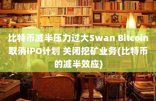 比特币减半压力过大Swan Bitcoin取消IPO计划 关闭挖矿业务(比特币的减半效应)