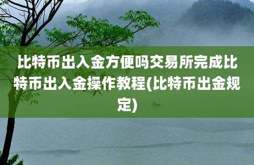 比特币出入金方便吗交易所完成比特币出入金操作教程(比特币出金规定)