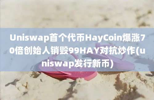 Uniswap首个代币HayCoin爆涨70倍创始人销毁99HAY对抗炒作(uniswap发行新币)