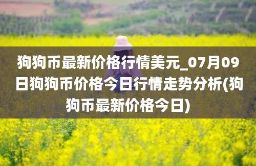 狗狗币最新价格行情美元_07月09日狗狗币价格今日行情走势分析(狗狗币最新价格今日)