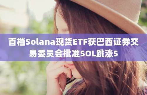 首档Solana现货ETF获巴西证券交易委员会批准SOL跳涨5