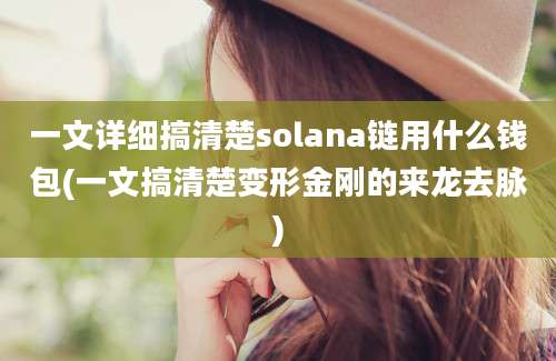 一文详细搞清楚solana链用什么钱包(一文搞清楚变形金刚的来龙去脉)