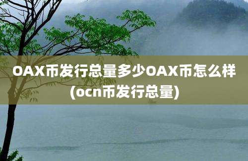 OAX币发行总量多少OAX币怎么样(ocn币发行总量)