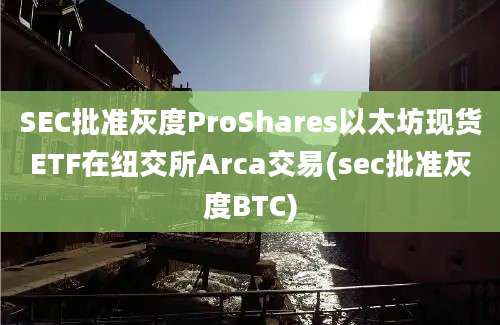 SEC批准灰度ProShares以太坊现货ETF在纽交所Arca交易(sec批准灰度BTC)