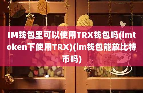 IM钱包里可以使用TRX钱包吗(imtoken下使用TRX)(im钱包能放比特币吗)