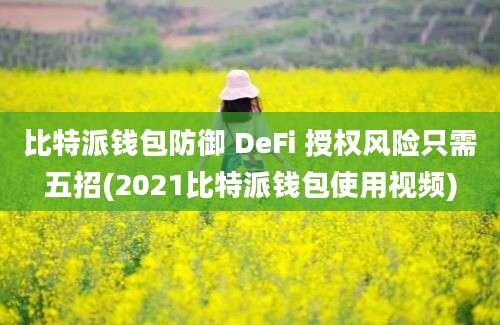 比特派钱包防御 DeFi 授权风险只需五招(2021比特派钱包使用视频)