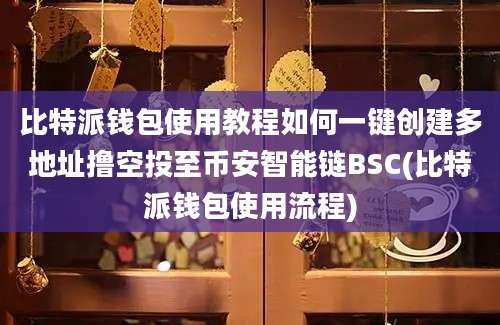 比特派钱包使用教程如何一键创建多地址撸空投至币安智能链BSC(比特派钱包使用流程)