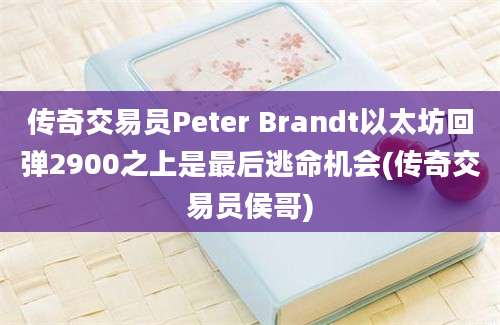 传奇交易员Peter Brandt以太坊回弹2900之上是最后逃命机会(传奇交易员侯哥)