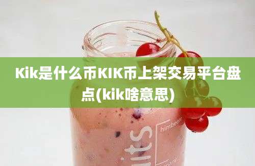 Kik是什么币KIK币上架交易平台盘点(kik啥意思)