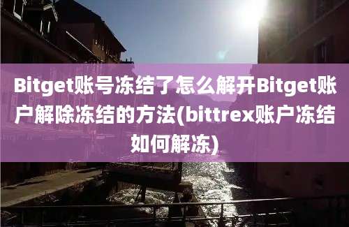 Bitget账号冻结了怎么解开Bitget账户解除冻结的方法(bittrex账户冻结如何解冻)