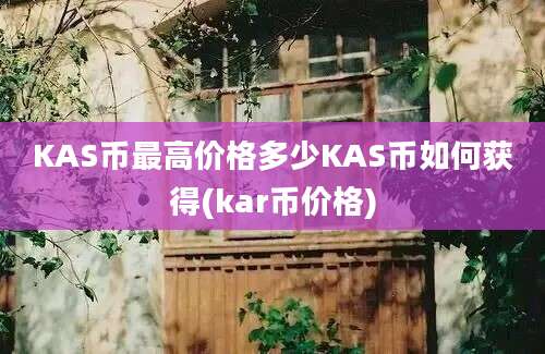 KAS币最高价格多少KAS币如何获得(kar币价格)