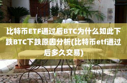 比特币ETF通过后BTC为什么如此下跌BTC下跌原因分析(比特币etf通过后多久交易)