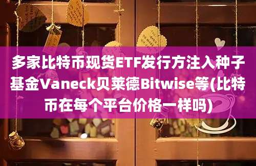 多家比特币现货ETF发行方注入种子基金Vaneck贝莱德Bitwise等(比特币在每个平台价格一样吗)