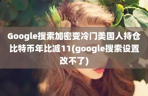 Google搜索加密变冷门美国人持仓比特币年比减11(google搜索设置改不了)