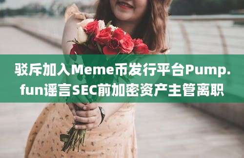 驳斥加入Meme币发行平台Pump.fun谣言SEC前加密资产主管离职