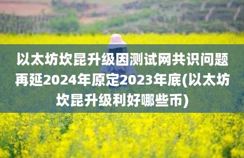 以太坊坎昆升级因测试网共识问题再延2024年原定2023年底(以太坊坎昆升级利好哪些币)