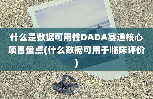 什么是数据可用性DADA赛道核心项目盘点(什么数据可用于临床评价)