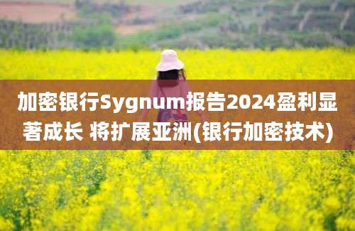 加密银行Sygnum报告2024盈利显著成长 将扩展亚洲(银行加密技术)