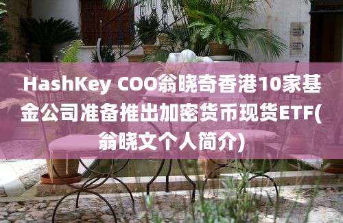 HashKey COO翁晓奇香港10家基金公司准备推出加密货币现货ETF(翁晓文个人简介)