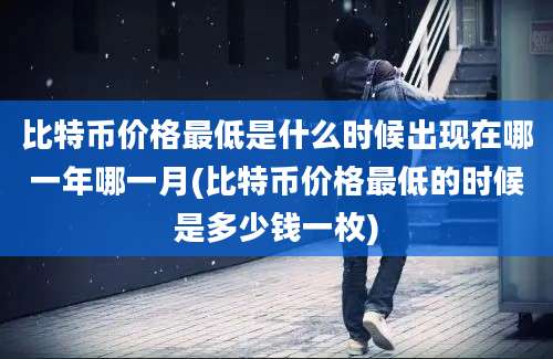 比特币价格最低是什么时候出现在哪一年哪一月(比特币价格最低的时候是多少钱一枚)