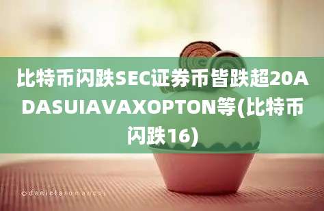 比特币闪跌SEC证券币皆跌超20ADASUIAVAXOPTON等(比特币闪跌16)