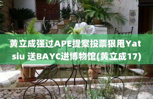 黄立成强过APE提案投票狠甩Yat siu 送BAYC进博物馆(黄立成17)