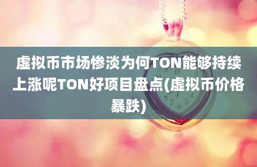 虚拟币市场惨淡为何TON能够持续上涨呢TON好项目盘点(虚拟币价格暴跌)