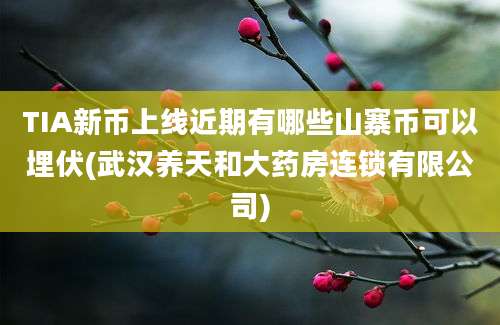 TIA新币上线近期有哪些山寨币可以埋伏(武汉养天和大药房连锁有限公司)