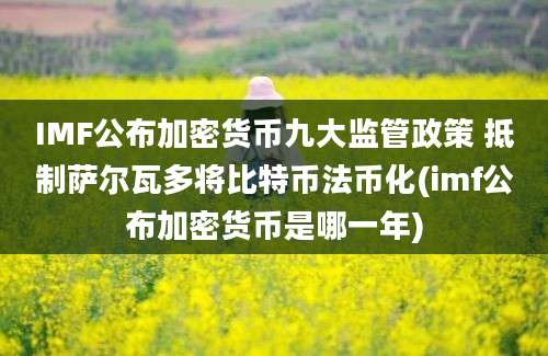 IMF公布加密货币九大监管政策 抵制萨尔瓦多将比特币法币化(imf公布加密货币是哪一年)