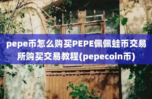 pepe币怎么购买PEPE佩佩蛙币交易所购买交易教程(pepecoin币)