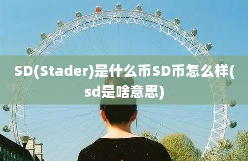 SD(Stader)是什么币SD币怎么样(sd是啥意思)