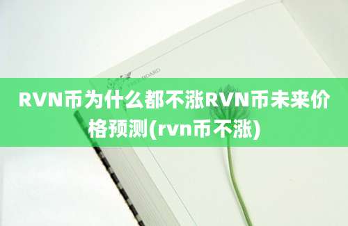 RVN币为什么都不涨RVN币未来价格预测(rvn币不涨)