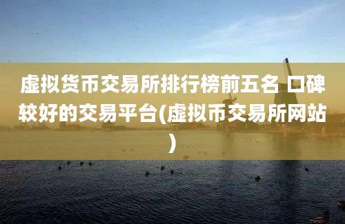 虚拟货币交易所排行榜前五名 口碑较好的交易平台(虚拟币交易所网站)