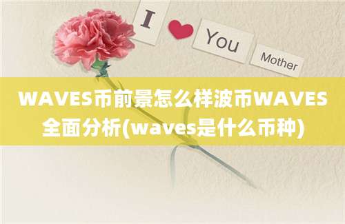 WAVES币前景怎么样波币WAVES全面分析(waves是什么币种)