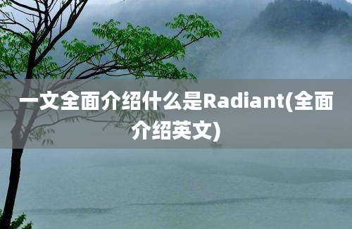 一文全面介绍什么是Radiant(全面介绍英文)