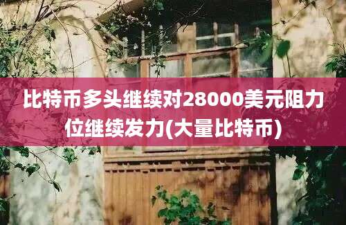 比特币多头继续对28000美元阻力位继续发力(大量比特币)