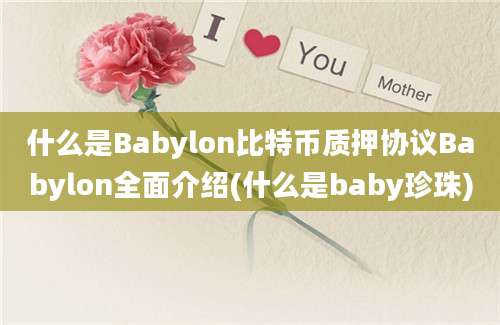 什么是Babylon比特币质押协议Babylon全面介绍(什么是baby珍珠)