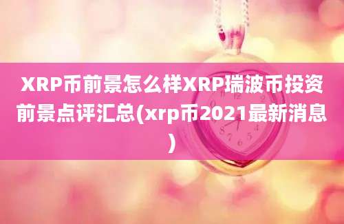 XRP币前景怎么样XRP瑞波币投资前景点评汇总(xrp币2021最新消息)