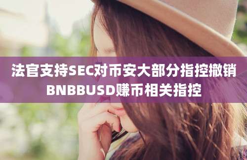 法官支持SEC对币安大部分指控撤销BNBBUSD赚币相关指控