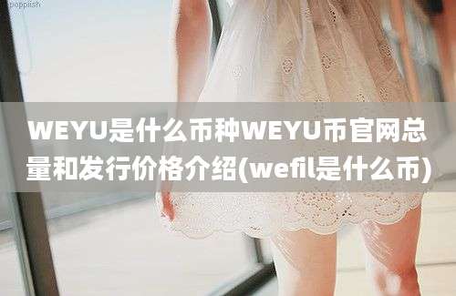 WEYU是什么币种WEYU币官网总量和发行价格介绍(wefil是什么币)