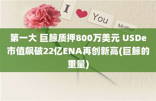 第一大 巨鲸质押800万美元 USDe市值飙破22亿ENA再创新高(巨鲸的重量)