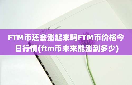 FTM币还会涨起来吗FTM币价格今日行情(ftm币未来能涨到多少)