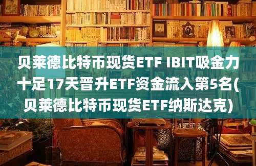 贝莱德比特币现货ETF IBIT吸金力十足17天晋升ETF资金流入第5名(贝莱德比特币现货ETF纳斯达克)