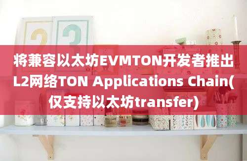 将兼容以太坊EVMTON开发者推出L2网络TON Applications Chain(仅支持以太坊transfer)