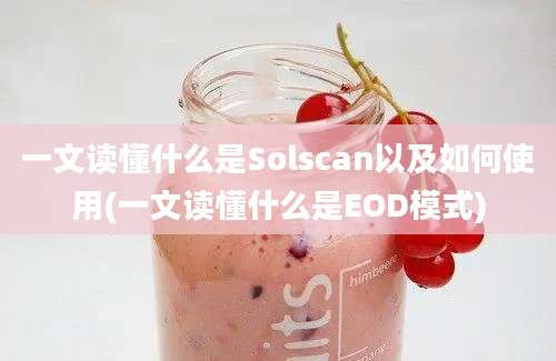 一文读懂什么是Solscan以及如何使用(一文读懂什么是EOD模式)