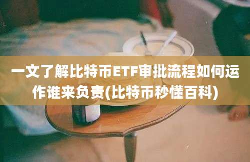 一文了解比特币ETF审批流程如何运作谁来负责(比特币秒懂百科)