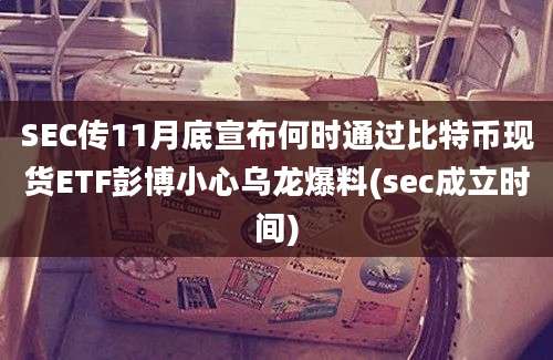 SEC传11月底宣布何时通过比特币现货ETF彭博小心乌龙爆料(sec成立时间)