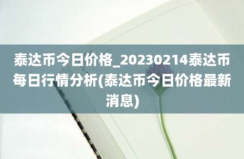 泰达币今日价格_20230214泰达币每日行情分析(泰达币今日价格最新消息)