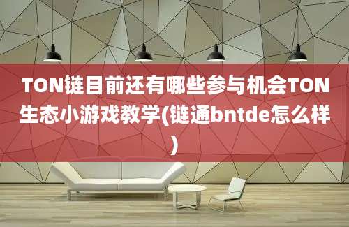 TON链目前还有哪些参与机会TON生态小游戏教学(链通bntde怎么样)