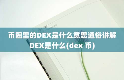 币圈里的DEX是什么意思通俗讲解DEX是什么(dex 币)